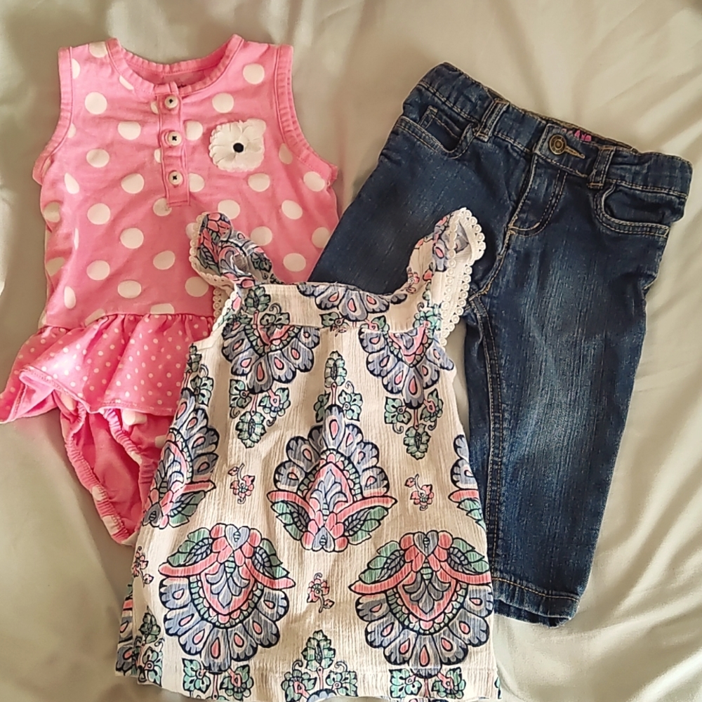 Carter's Lot, Pink/Floral/Jeans